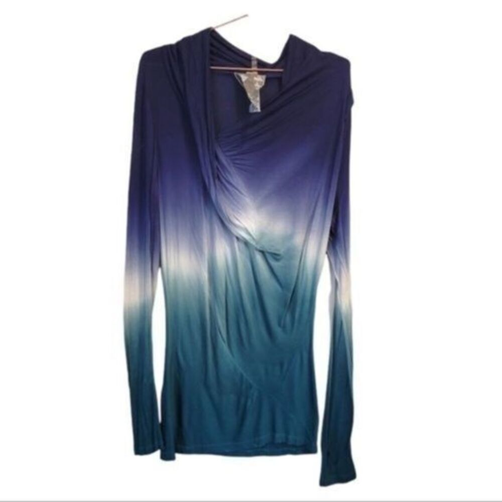 Young Fabulous & Broke long sleeve Blue Ombré shirt | Small
